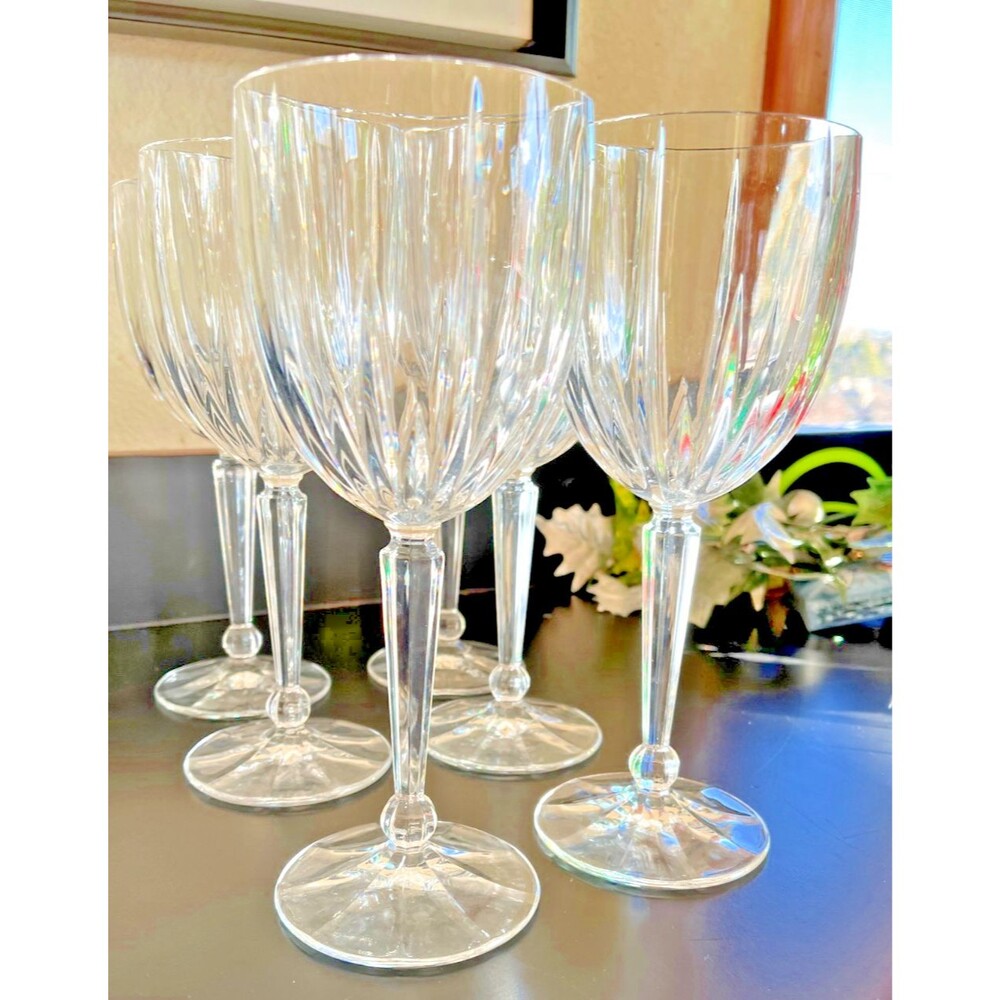 MIKASA Regal Flair Crystal 9" Water Wine Goblet 12-ounce Set of 6 PERFECT
